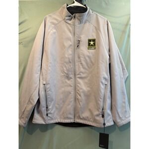 NWT Landway Jacket Mens L Grey U.S. Army Soft Shell Zipper Rain Coat